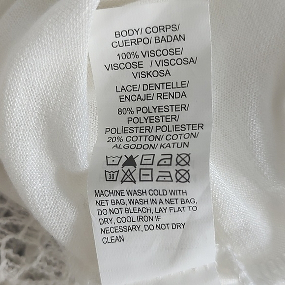 2 Piece Lucky Brand Lace Short Sleeve Top & Matching Cami Set Cream M - Picture 10 of 10